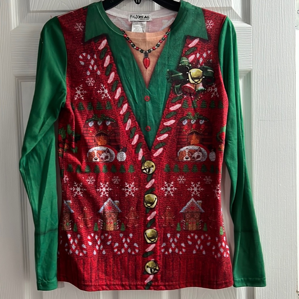 FauxReal photorealistic apparel Christmas top